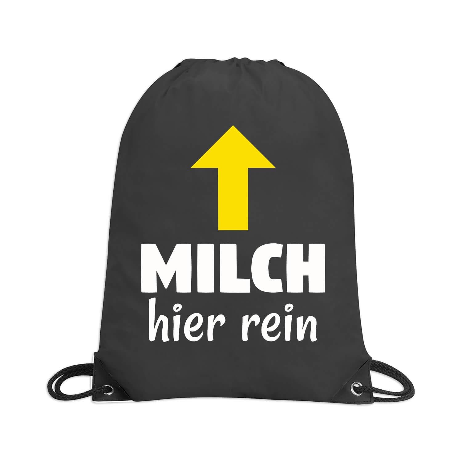 Rucksacktasche "Milch hier rein"