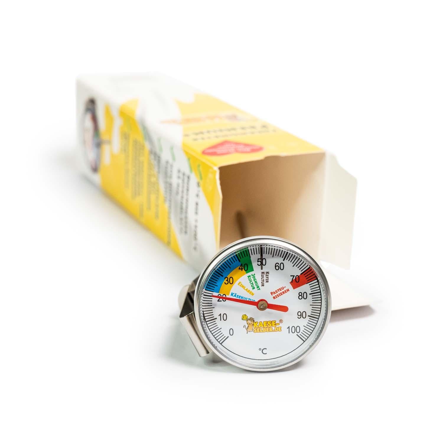 Edelstahl Thermometer PREMIUM PLUS 0 - 100 °C (für Käse, Joghurt, Quark)